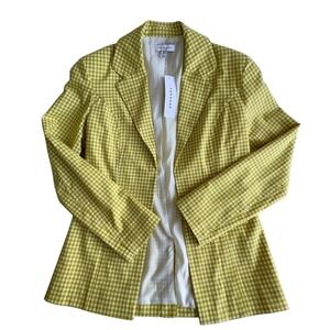 Topshop‎ Yellow Checkered Blazer Size 0